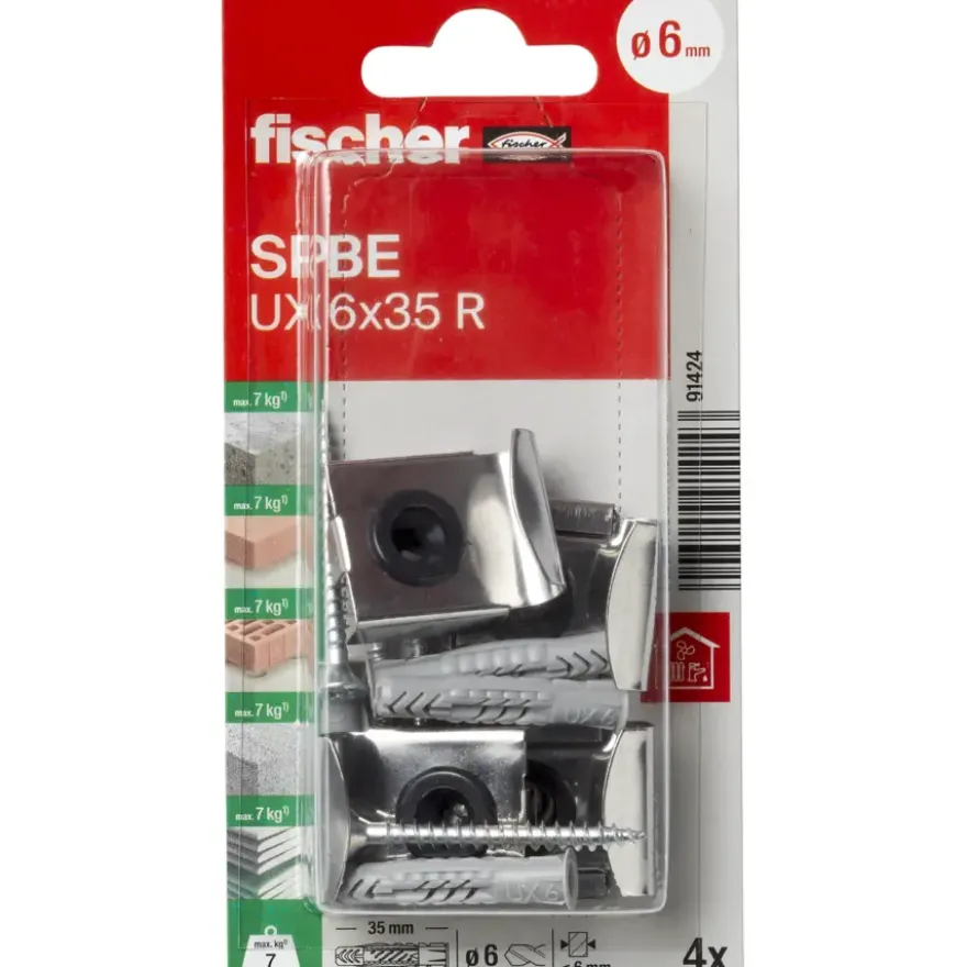 Fischer Spiegelbeveiliging SPBE 4 stuks
