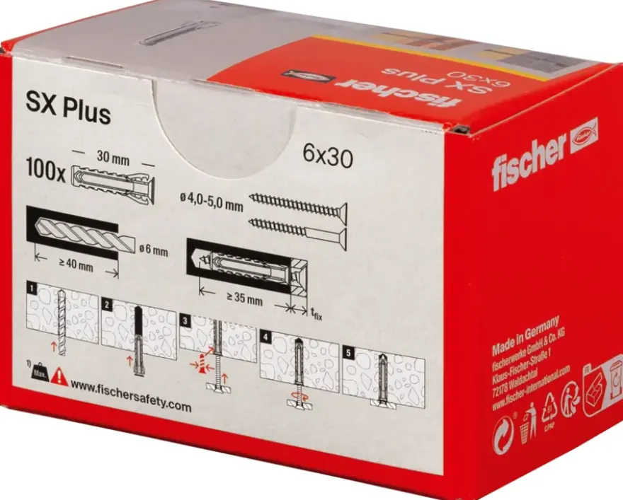 Fischer SX+-plug 6x30mm 100 stuks