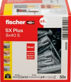 Fischer SX plus plug met schroef PZ2 8x40 mm 50 stuks