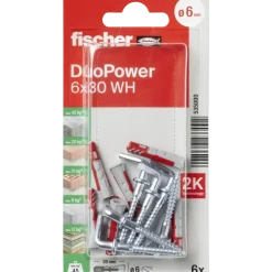 Fischer Universeelplug DuoPower 6x30mm met schroefduim 6 stuks