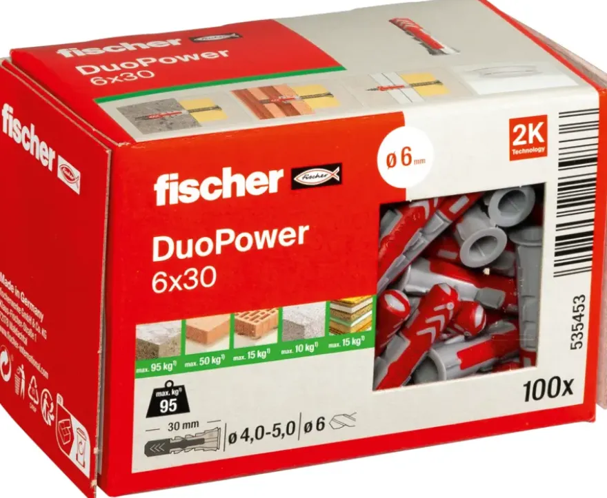 Fischer Universeelplug DuoPower 6x30mm 100 stuks