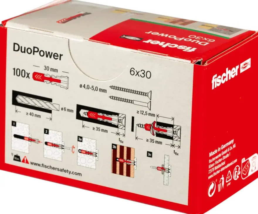 Fischer Universeelplug DuoPower 6x30mm 100 stuks