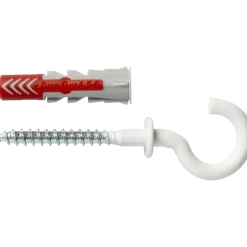 Fischer Universeelplug DuoPower 8x40mm met witte schroefhaak 4 stuks