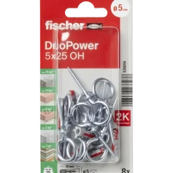 Fischer Universeelplug DuoPower 5x25mm met schroefoog 8 stuks