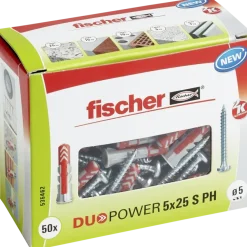 Fischer Universeelplug DuoPower 5x25 mm met bolkopschroef 50 stuks