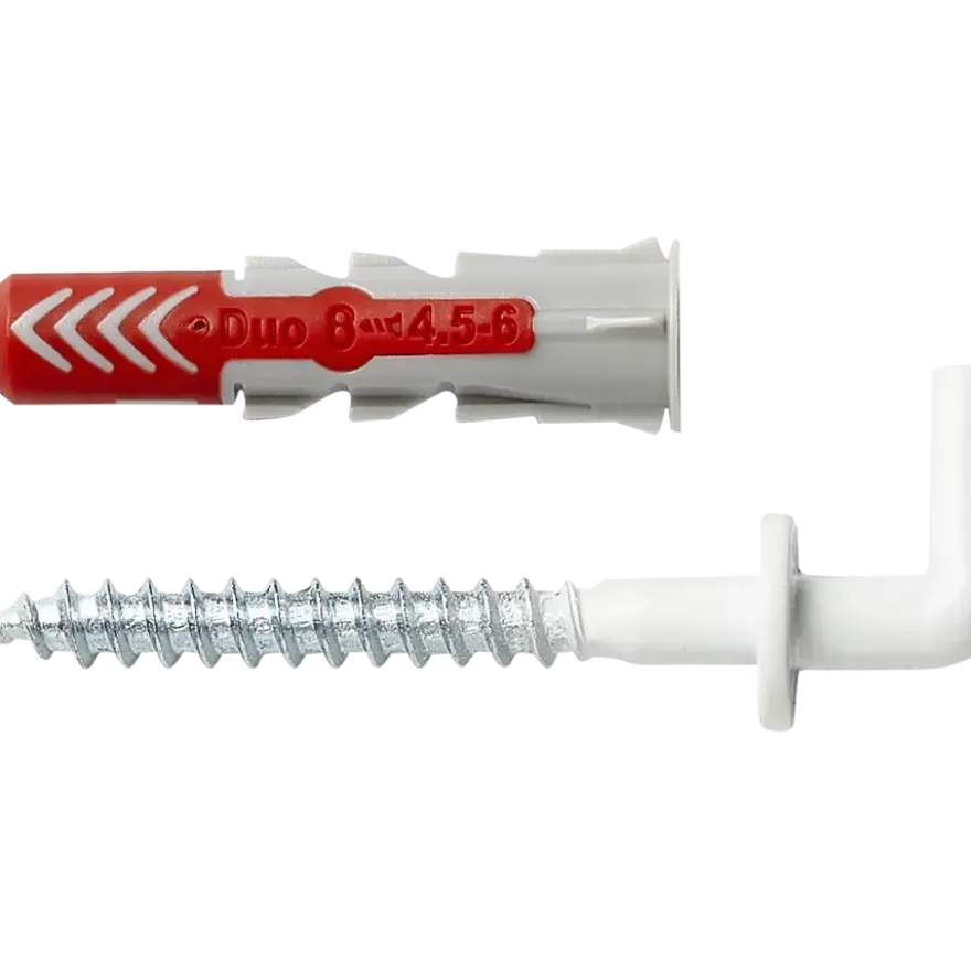 Fischer Universeelplug DuoPower 8x40mm met witte schroefduim 4 stuks