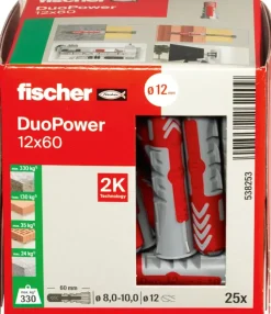 Fischer Universeelplug DuoPower 12x60mm 25 stuks