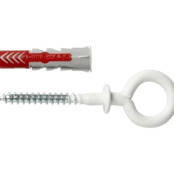 Fischer Universeelplug DuoPower 8x40mm met witte ooghaak 2 stuks