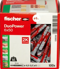 Fischer Universeelplug DuoPower 6x50mm 100 stuks