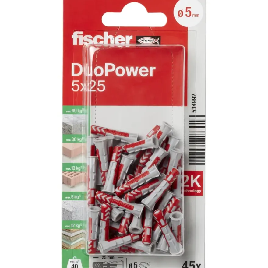 Fischer Universeelplug DuoPower 5x25mm 45 stuks