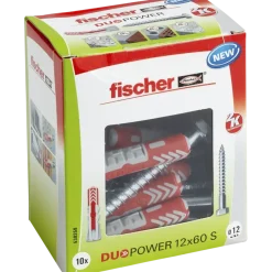 Fischer Universeelplug DuoPower 12x60mm met zeskantschroef 10 stuks