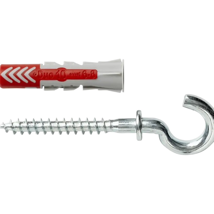 Fischer Universeelplug DuoPower 10x50mm met ronde haak 2 stuks