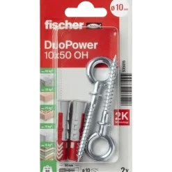 Fischer Universeelplug DuoPower 10x50mm met schroefoog 2 stuks