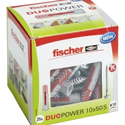 Fischer Universeelplug DuoPower 10x50mm met zeskantschroef 25 stuks