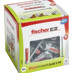 Fischer Universeelplug DuoPower 8x40 mm met bolkopschroef 50 stuks
