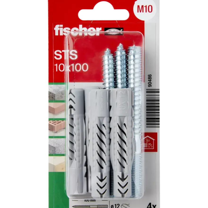 Fischer universele pluggen met stokschroeven STS 10x100 mm
