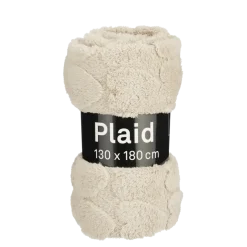 Fleece plaid hart beige 130 x 180 cm