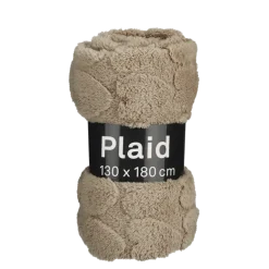 Fleece plaid hart bruin 130 x 180 cm