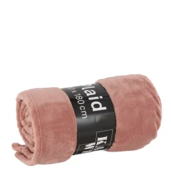 Fleece plaid licht roze - l180xb130cm