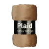 Fleece plaid taupe - l180xb130cm