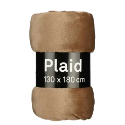 Fleece plaid taupe - l180xb130cm