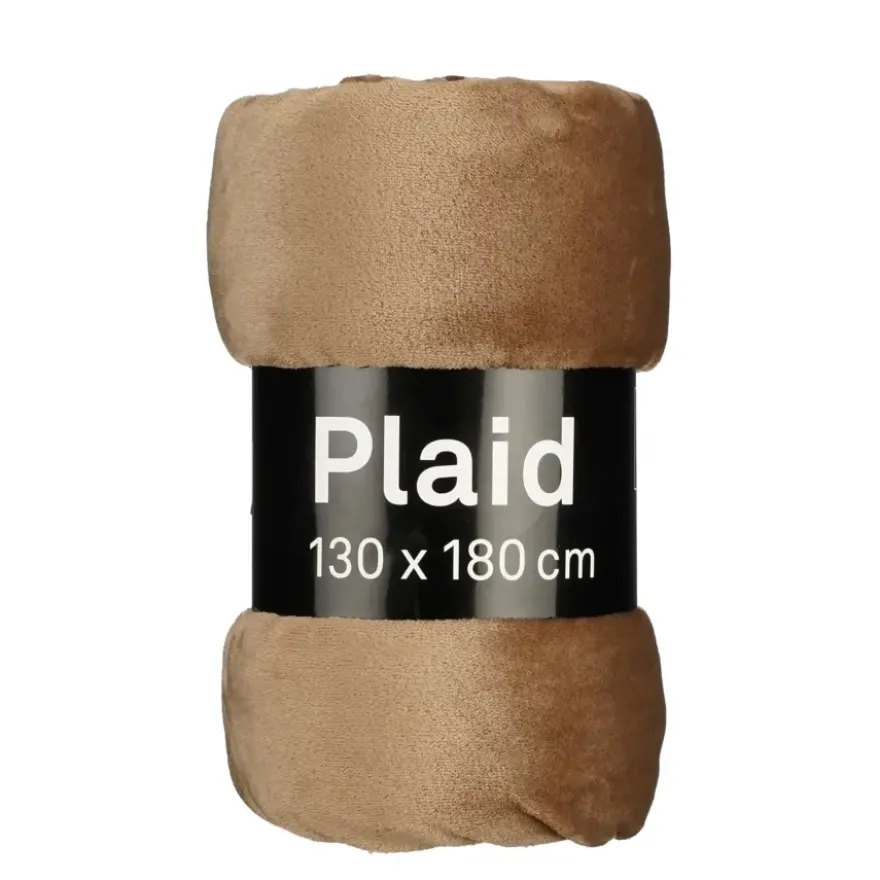 Fleece plaid taupe - l180xb130cm