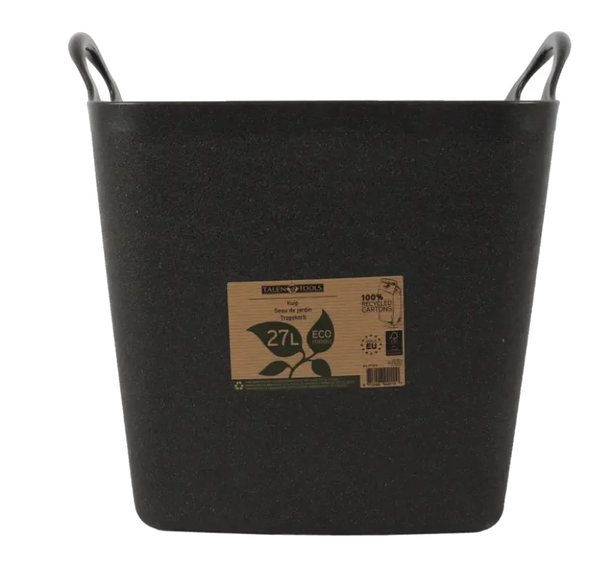 Flexibele kuip / emmer Zwart 27L (100% gerecycled)