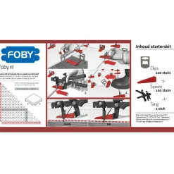 Foby levelling systeem starterskit 3 mm met clips, spieën en tang