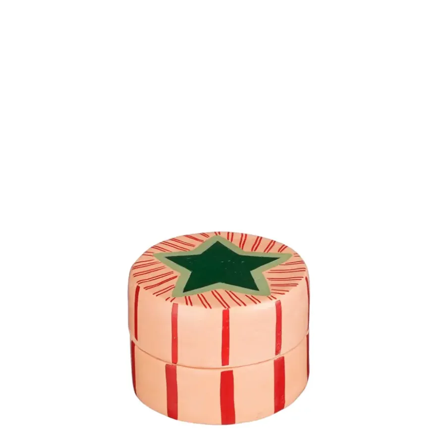 Franca opbergdoos ster rood - h7xd10cm