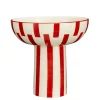 Fruit schaal op standaard rood - h28xd28,5cm