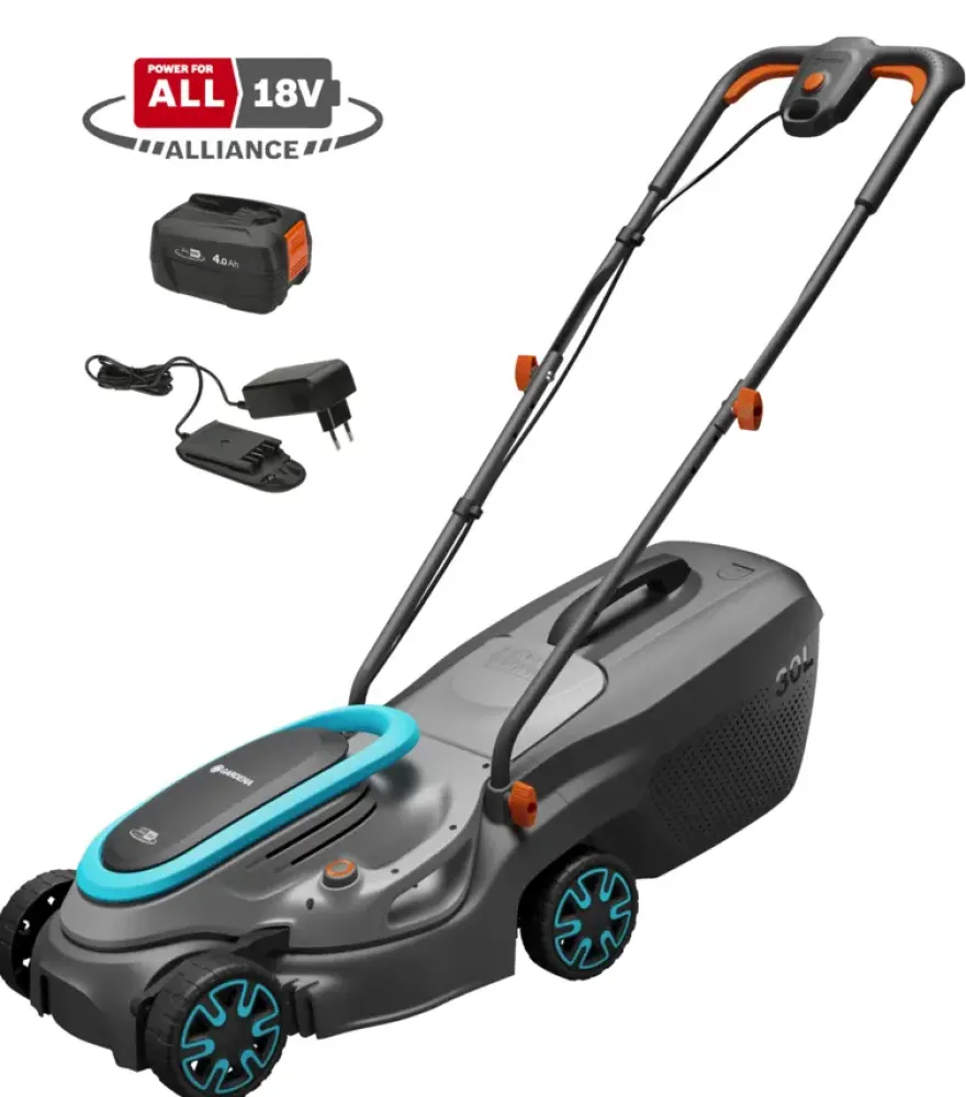 Gardena 18V grasmaaier Powermax P4A 32cm (P4A) incl. 4.0Ah accu + lader