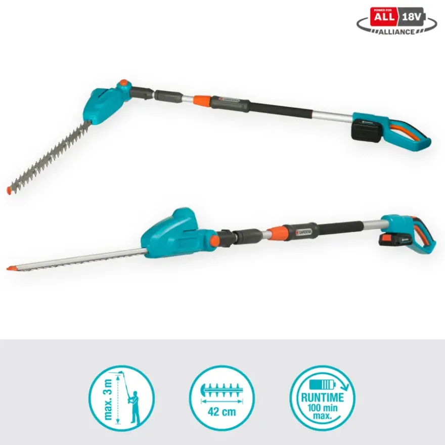 Gardena 18V heggenschaar telescopisch THS 42 cm incl. accu + lader