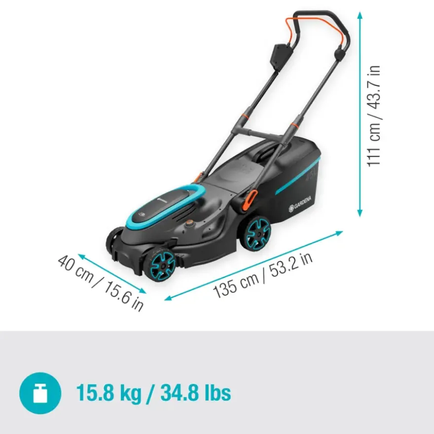 Gardena 2x18V grasmaaier Powermax P4A 37cm incl. twee 4.0Ah accu's + lader