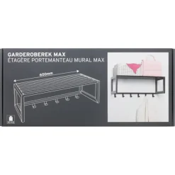 Garderobekapstok 6 haken Max zwart ijzer