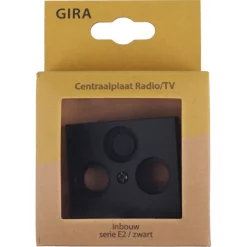 Gira E2 Centraalplaat Radio/TV Mat Zwart