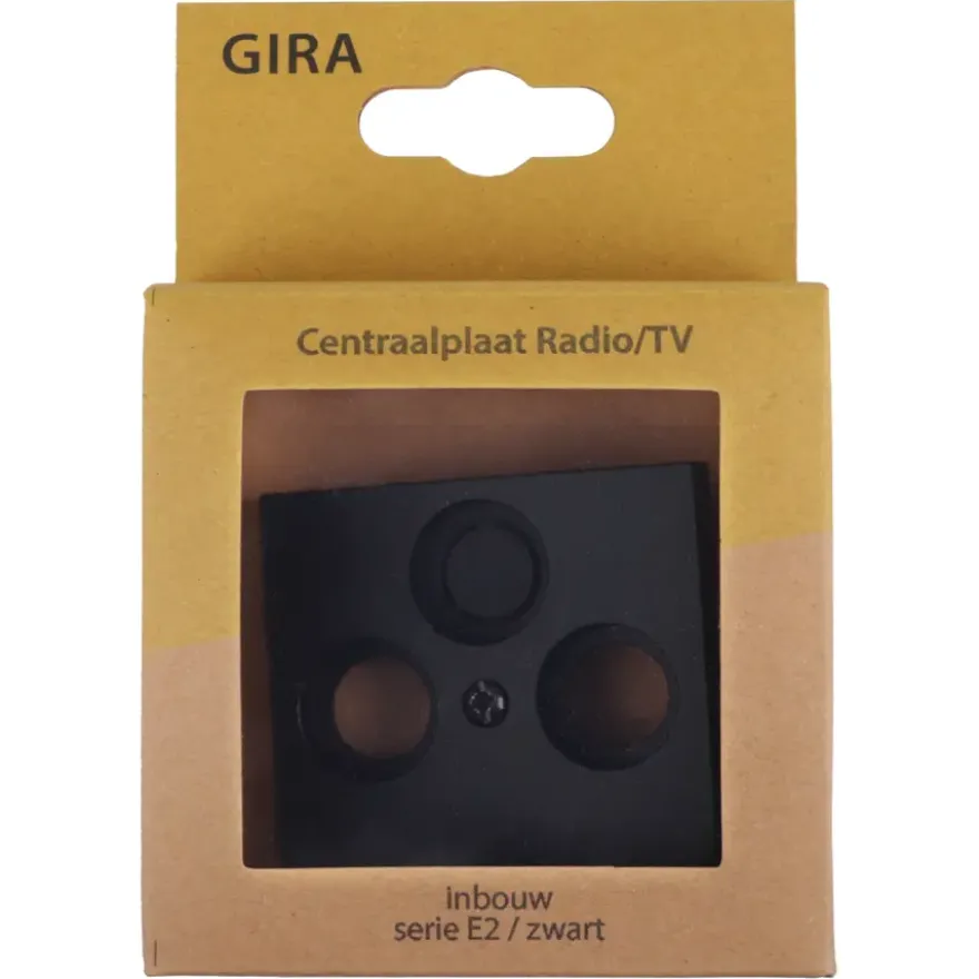 Gira E2 Centraalplaat Radio/TV Mat Zwart