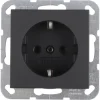 Gira E2 Inbouw Enkel Geaard Stopcontact Mat Zwart