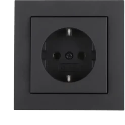 Gira E2 Inbouw Enkel Geaard Stopcontact Mat Zwart