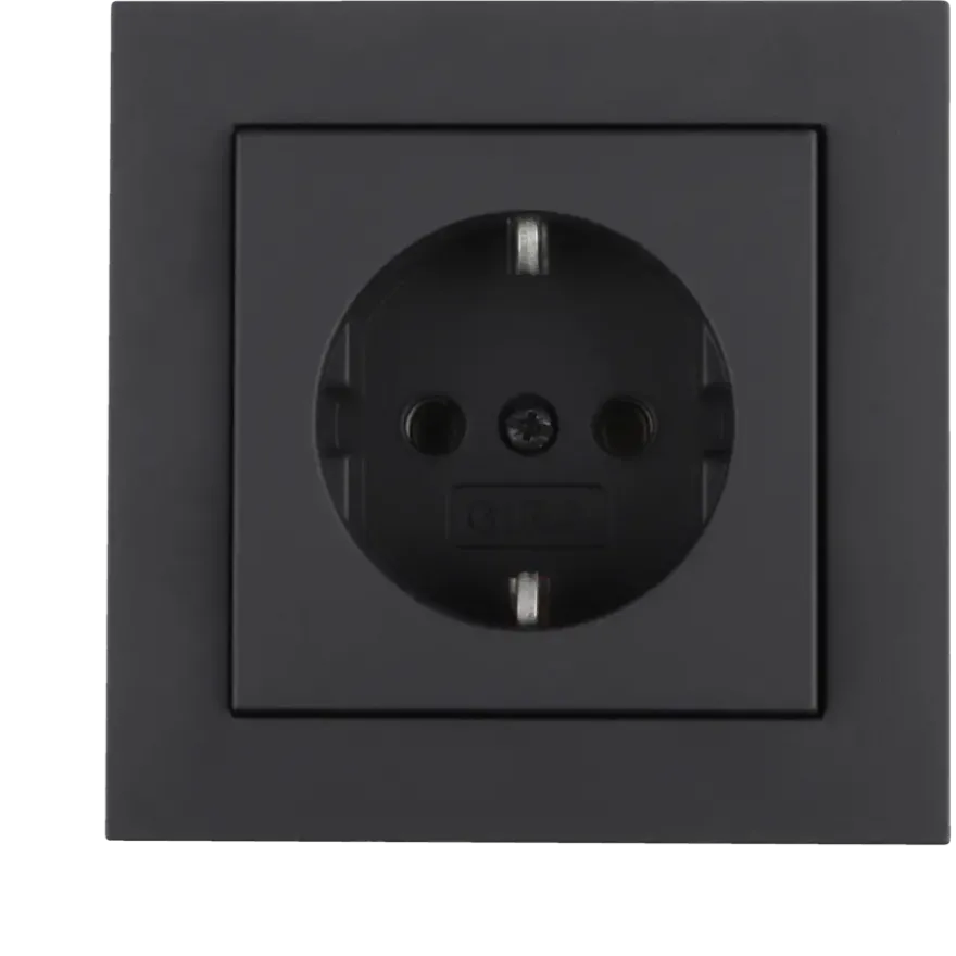 Gira E2 Inbouw Enkel Geaard Stopcontact Mat Zwart