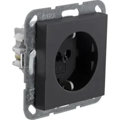 Gira E2 Inbouw Enkel Geaard Stopcontact Mat Zwart