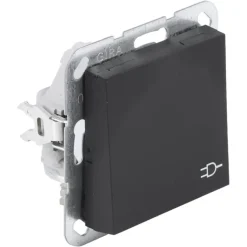 Gira E2 Inbouw Enkel Geaard Stopcontact met Klepje Mat Zwart