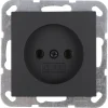 Gira E2 Inbouw Enkel Stopcontact Mat Zwart