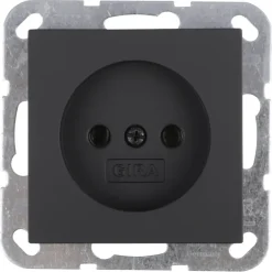 Gira E2 Inbouw Enkel Stopcontact Mat Zwart