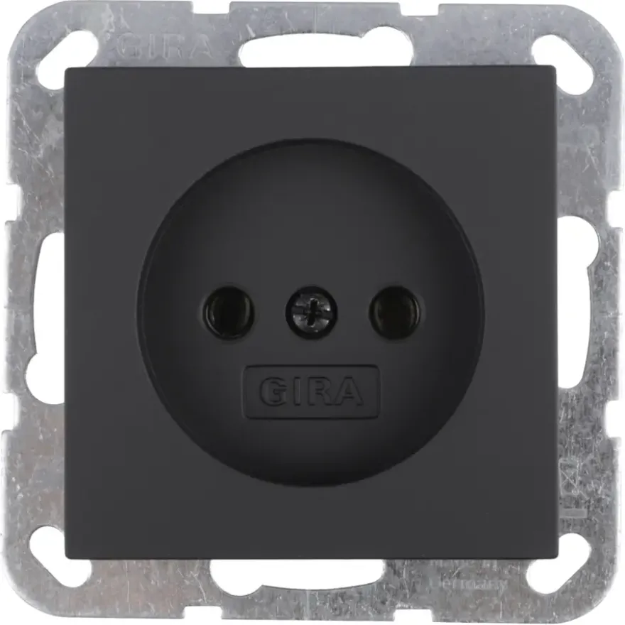 Gira E2 Inbouw Enkel Stopcontact Mat Zwart