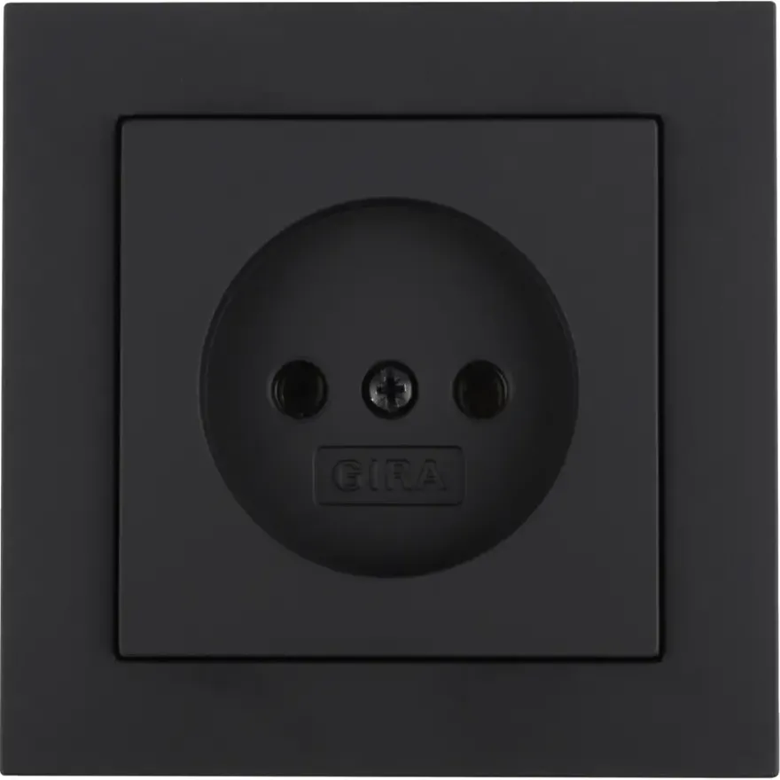 Gira E2 Inbouw Enkel Stopcontact Mat Zwart