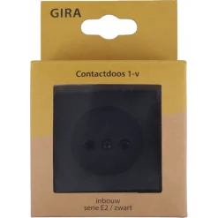 Gira E2 Inbouw Enkel Stopcontact Mat Zwart