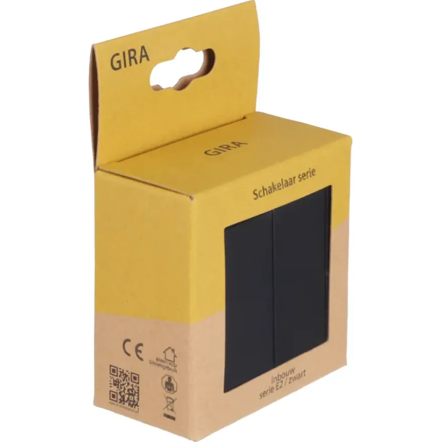 Gira E2 Inbouw Serieschakelaar Mat Zwart
