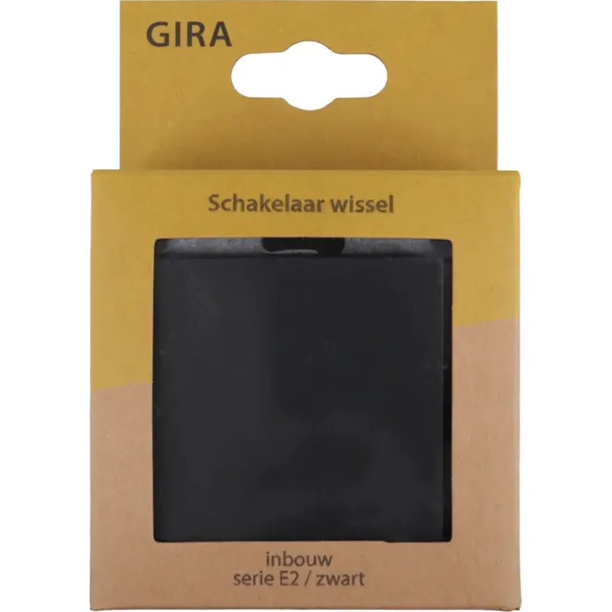 Gira E2 Inbouw Wisselschakelaar Mat Zwart