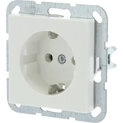 Gira ST55 inbouw enkel geaard stopcontact wit