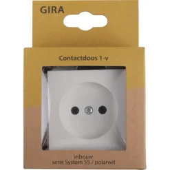 Gira ST55 inbouw enkel stopcontact wit